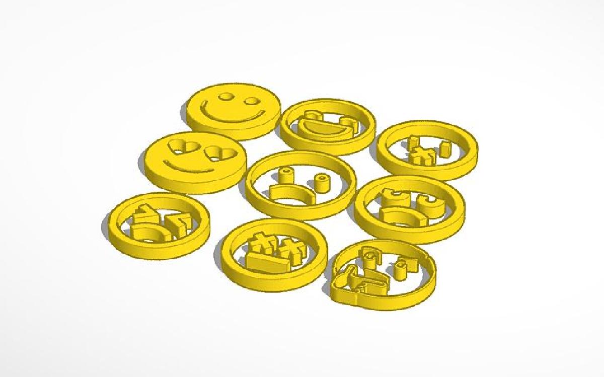 9 joias de 3x3 polegadas em um plano de 10x10.