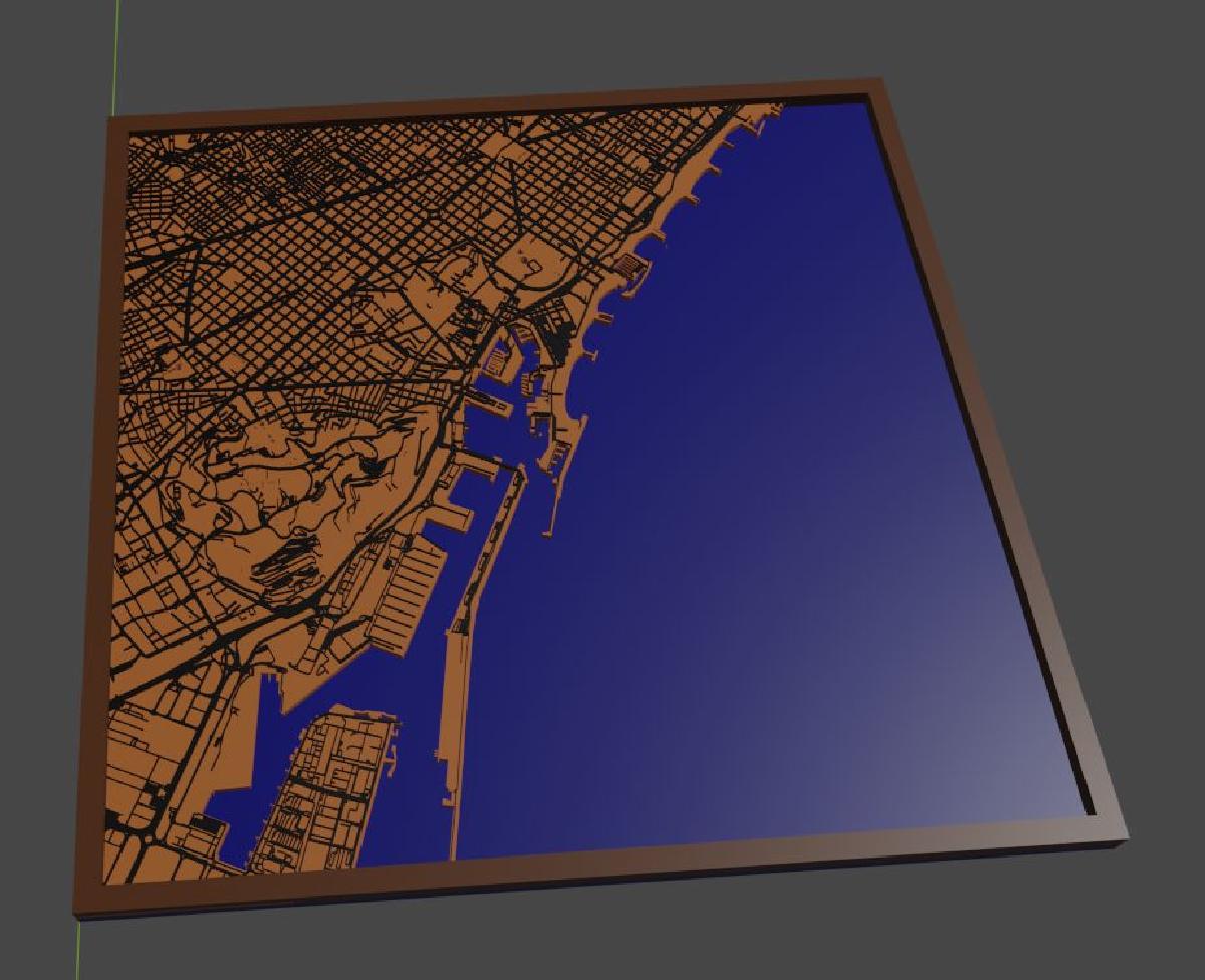Mapa 3D da cidade de Barcelona