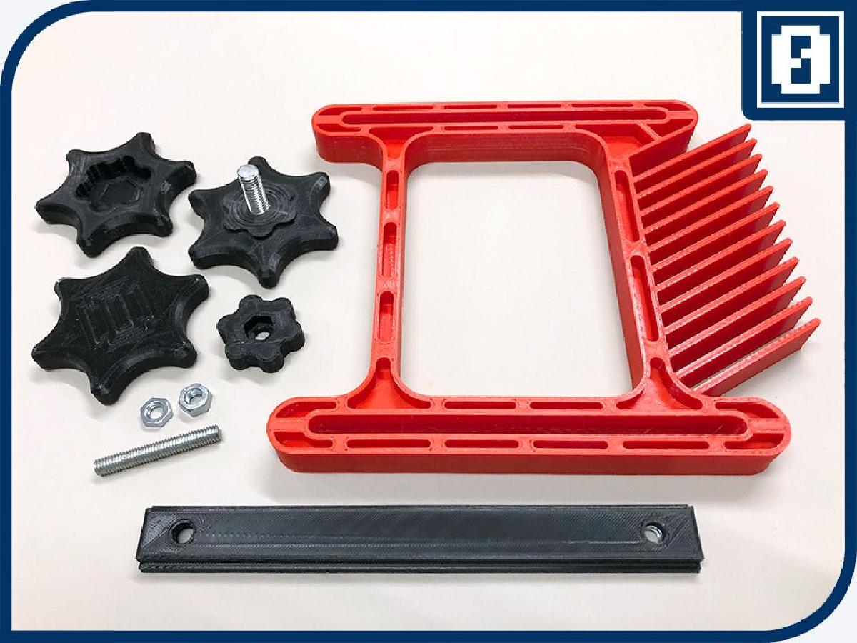 Placa de penas com parafuso de aperto em estrela grande e porca T.