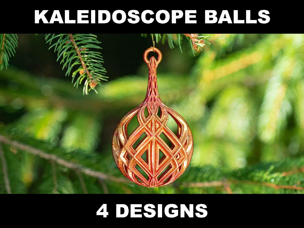 Bolas de Natal de caleidoscopio com hastes