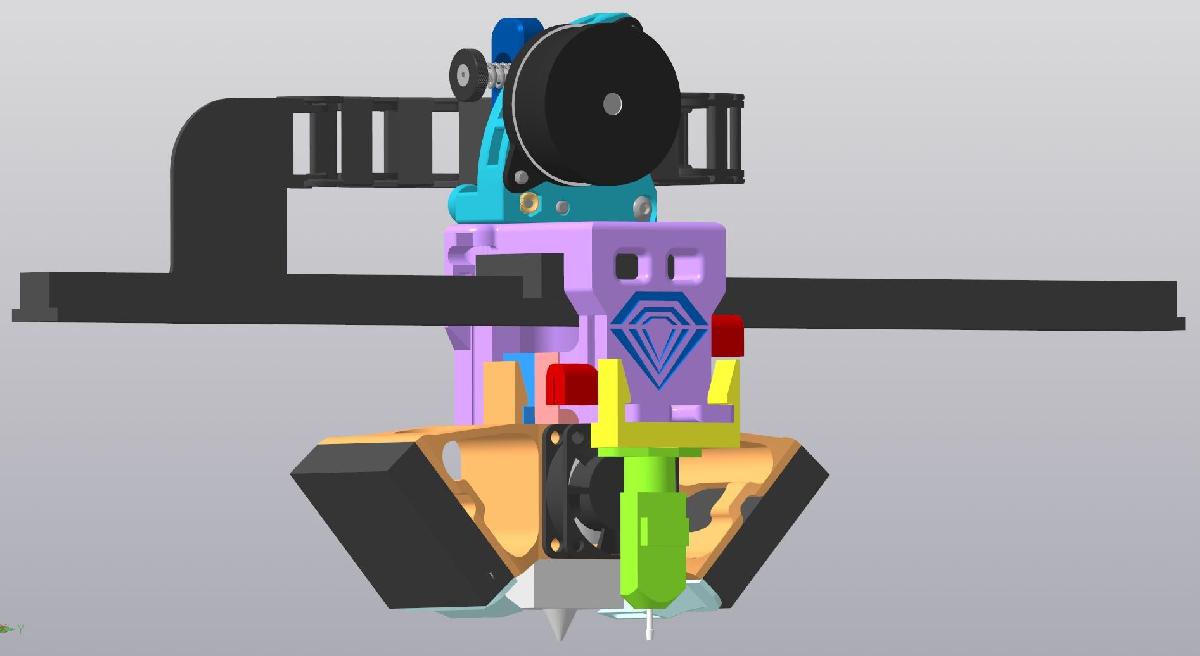 Sapphire Plus/Sapphire SP5 hotend mount E3D V6 Sailfin extruder Version 2.0 / Sapphire Plus/Sapphire SP5 Placa de Circuito Eletronico E3D V6 Sailfin Extrusora Versao 2.0 
