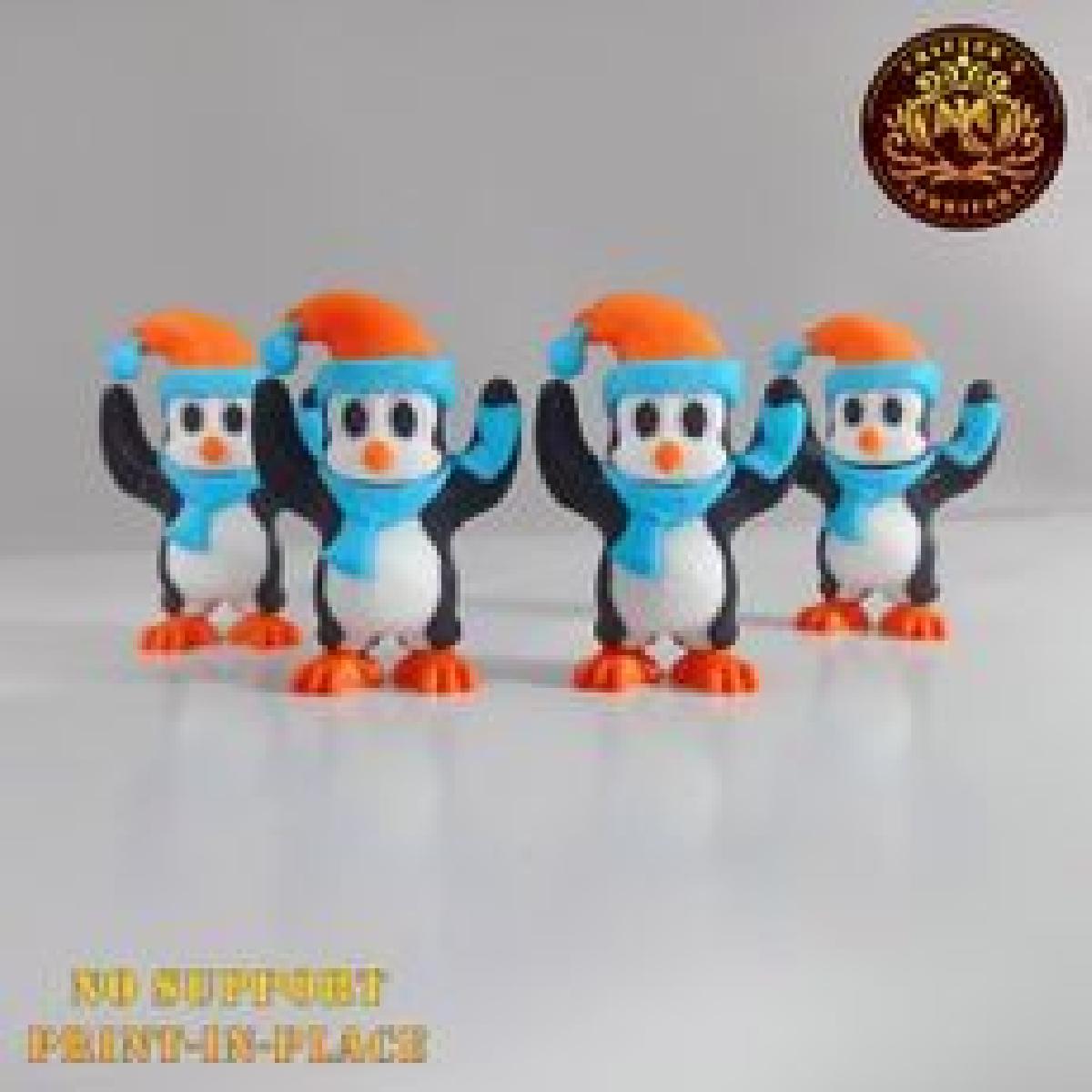 Mini Pinguim Flexi | Especial de Natal | Sem suporte | Imprimir no local | Articular