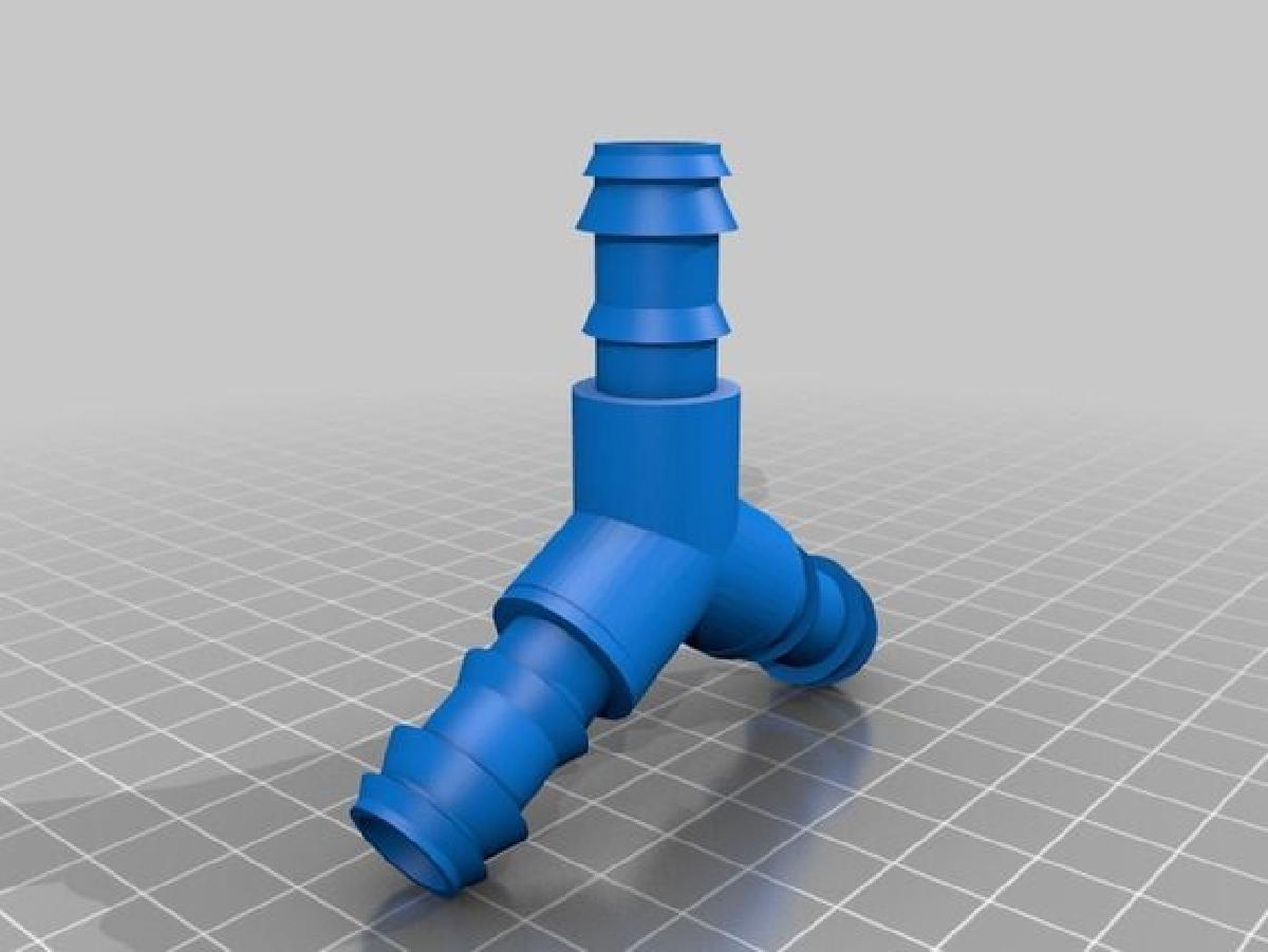 Conectores tubo de riego por goteo de 16mm Criado com Freecad