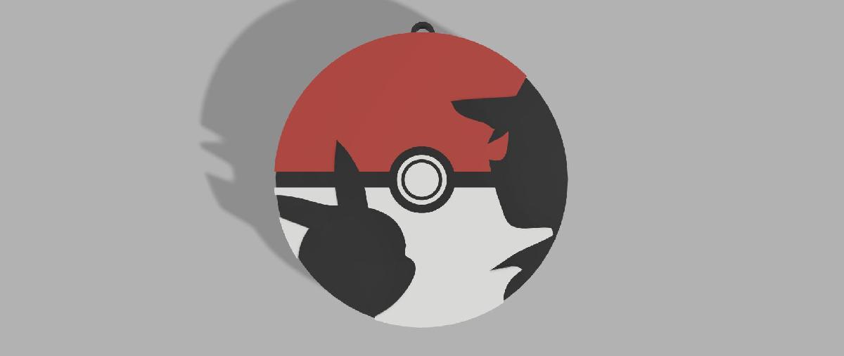 CORACAO DE POKEBOLA COM PIKACHU E ASH (POKEMON) v1