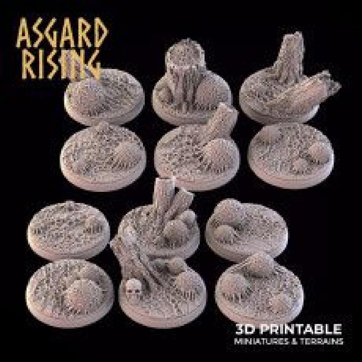 TERRA INFESTADA 12 x Bases Redondas 25/28/30/32mm COM SUPORTE