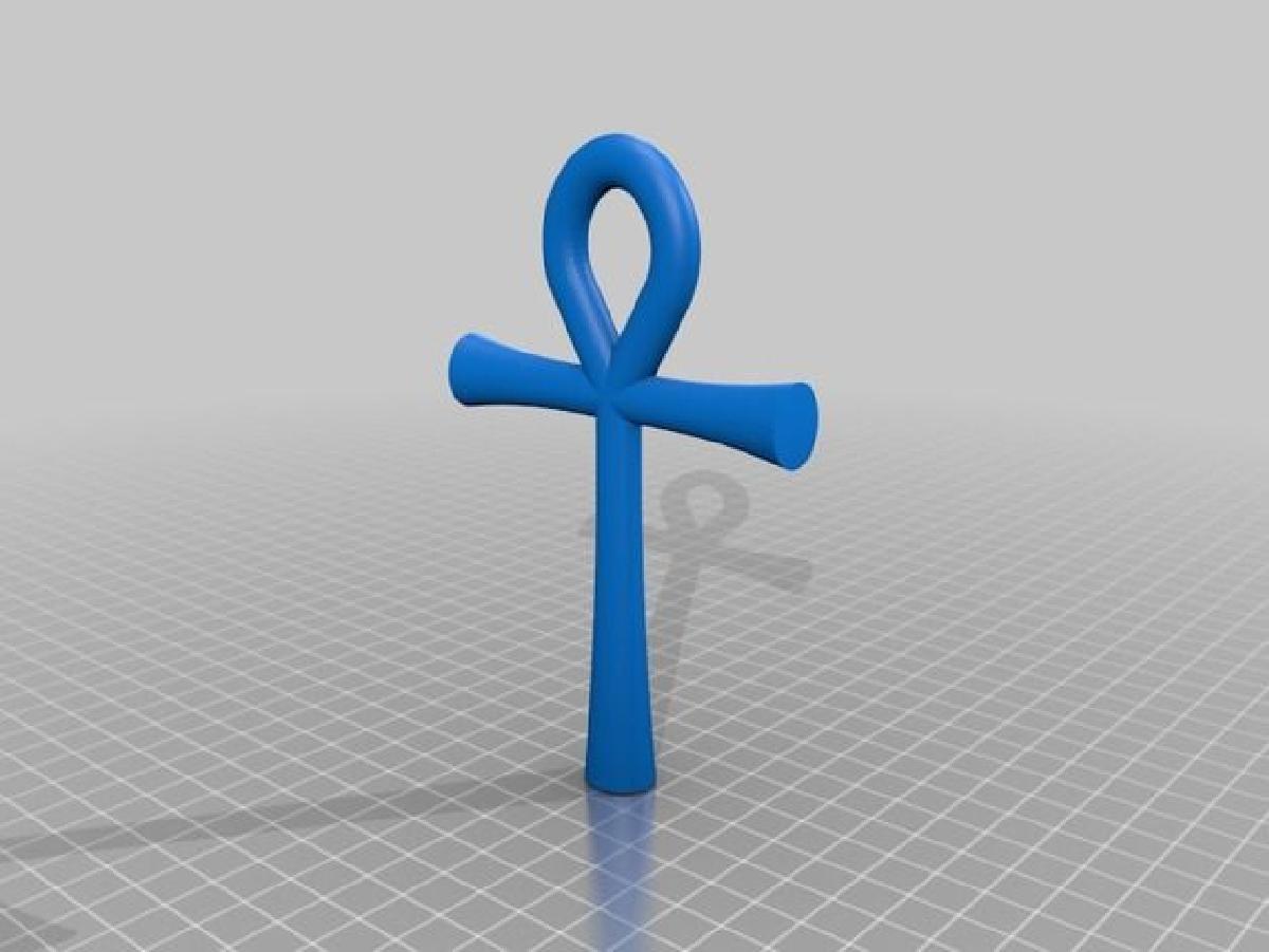 Pingente Ankh personalizavel com FreeCAD