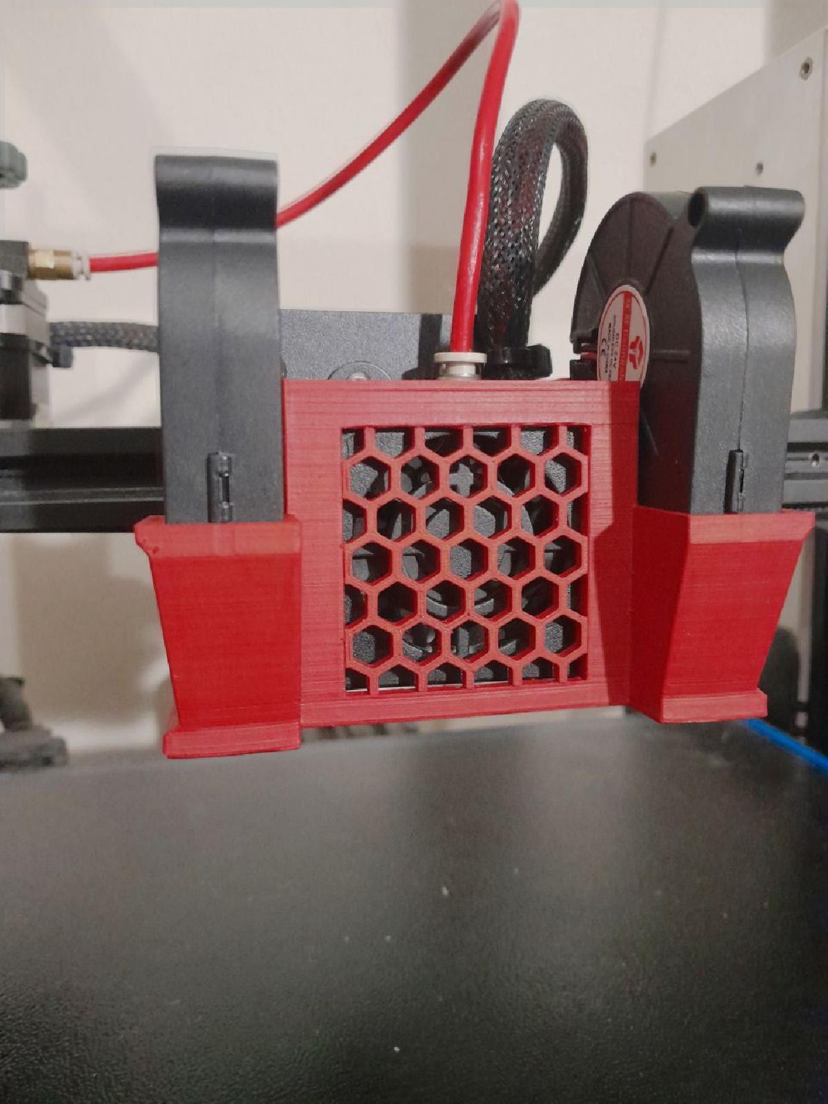 Dual cooling duct 5015 Ender 3 pro with hotend cover