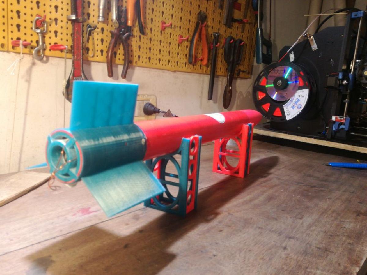 Aletas e suporte de motor