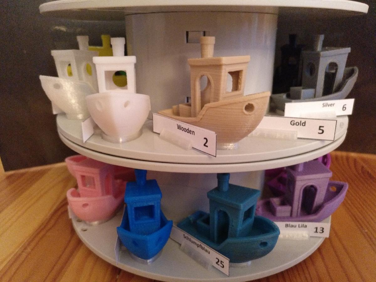 Carrossel de Amostras de Filamento Benchy e Ferramenta de Geracao e Gestao de Sinais em Excel