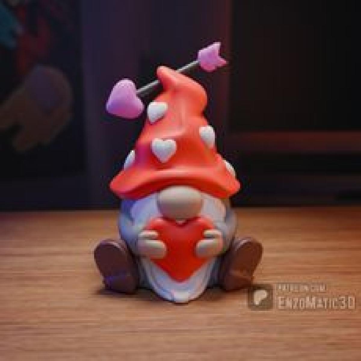 Gnome do Dia dos Namorados com Coracao   3MF   STL