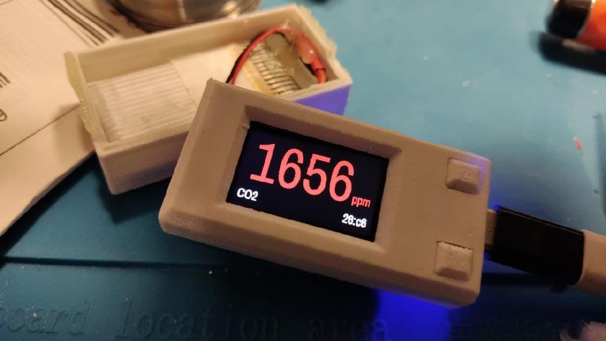 Case de medidor de CO2 com Display Colorido TFT   TTGO T Display Sensirion SCD30   Gadget de CO2