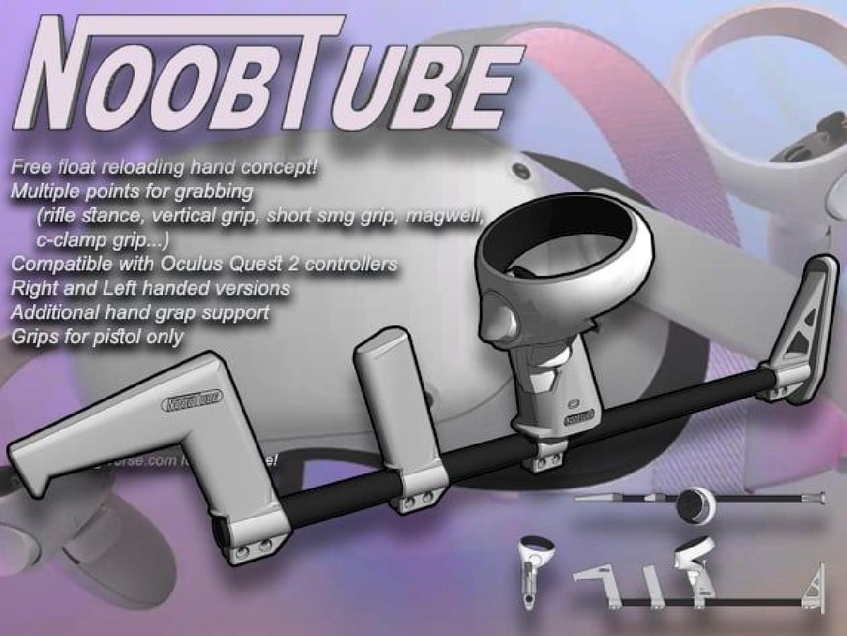 Oculus QUEST 2 NoobTube (punho de rifle e submetralhadora)