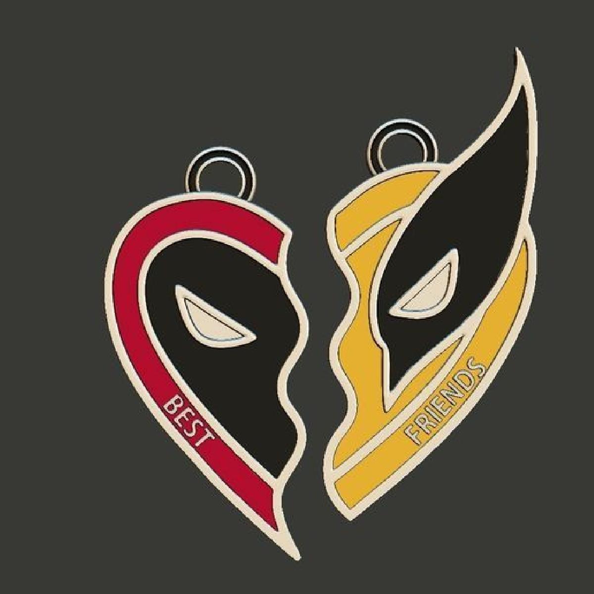 Pingente de Melhores Amigos Wolverine Deadpool