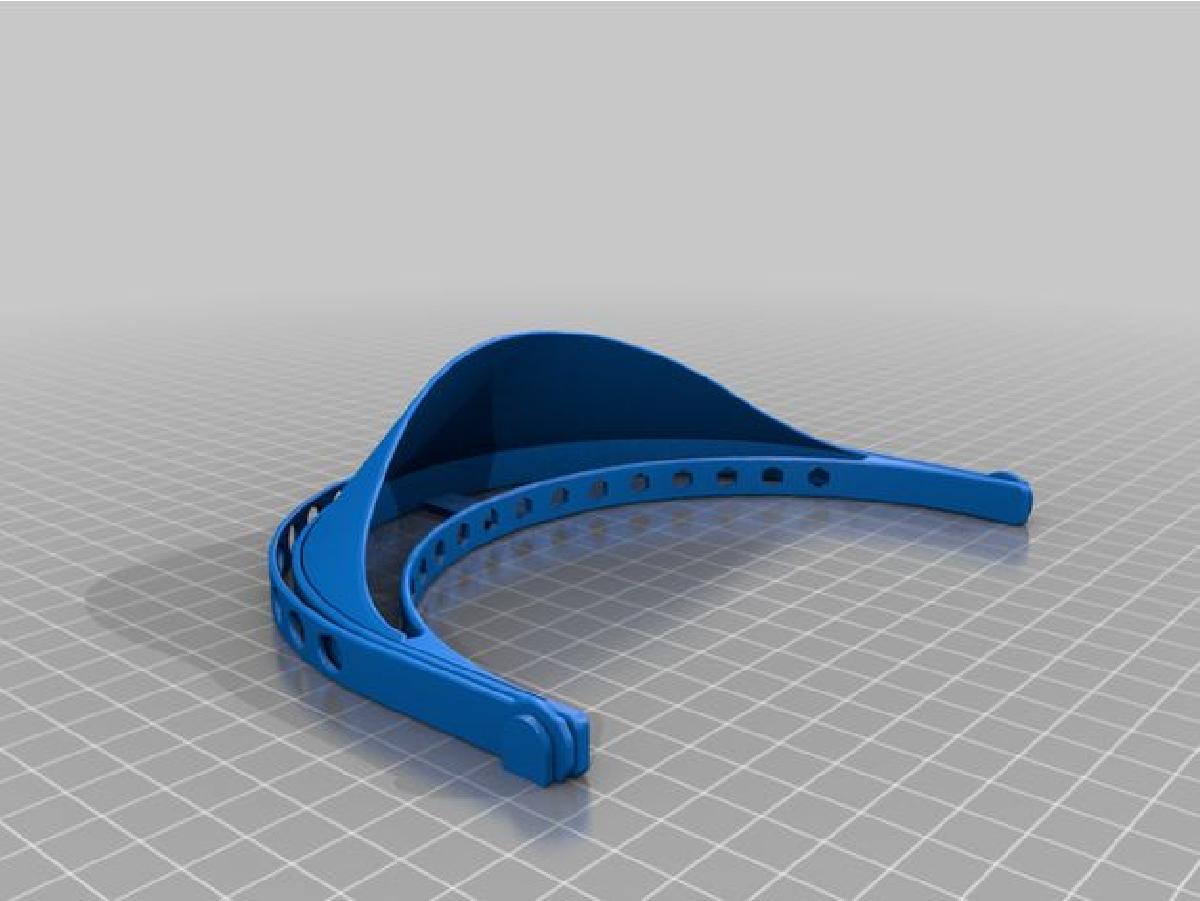 Modelo 1 de mascara facial para impressoras 3D menores.