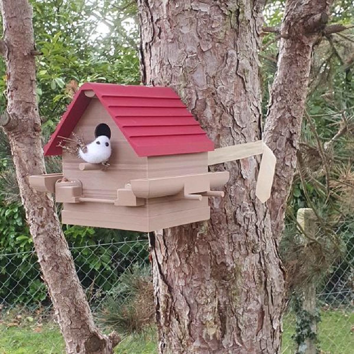 Nicho, abrigo para passaros, casa para passaros com comida e banho.