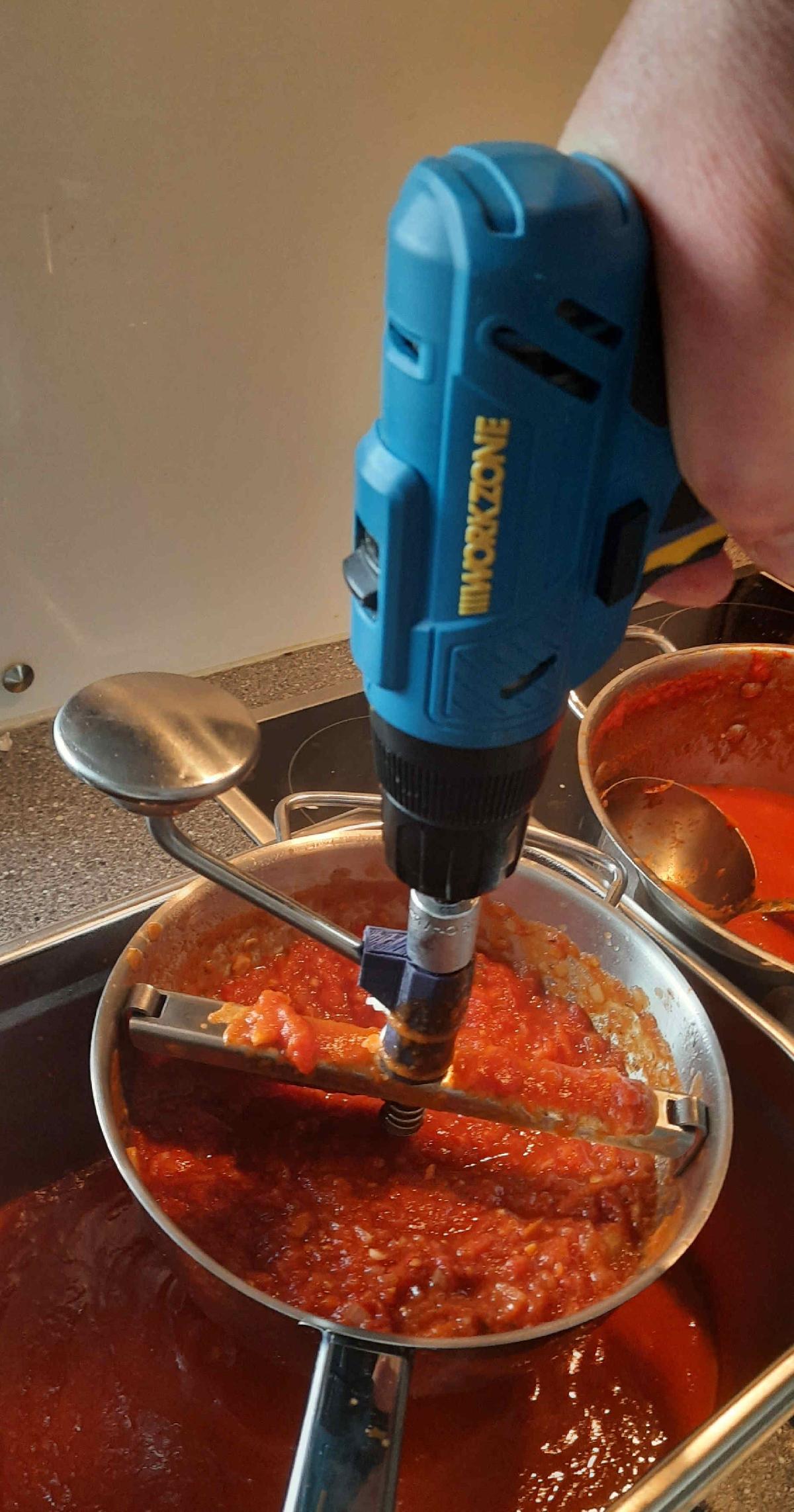 Adaptador para Moedor de Alimentos para Parafusadeira Sem Fio