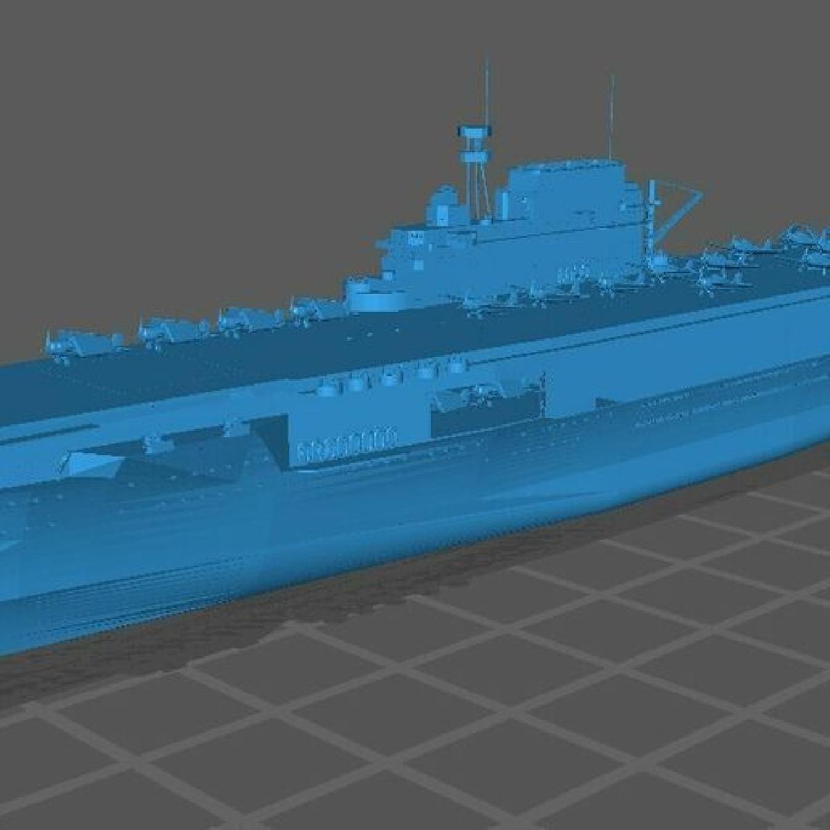 Escala RC USS Yorktown Porta avioes da Segunda Guerra Mundial com Avioes