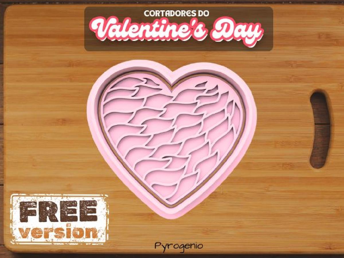Cortador de Biscoito em Forma de Coracao com Folhas para o Dia dos Namorados