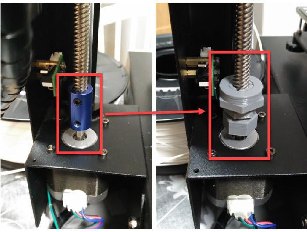 Acoplamento em rosca conica auto centralizavel no eixo Z para Anycubic I3 Mega