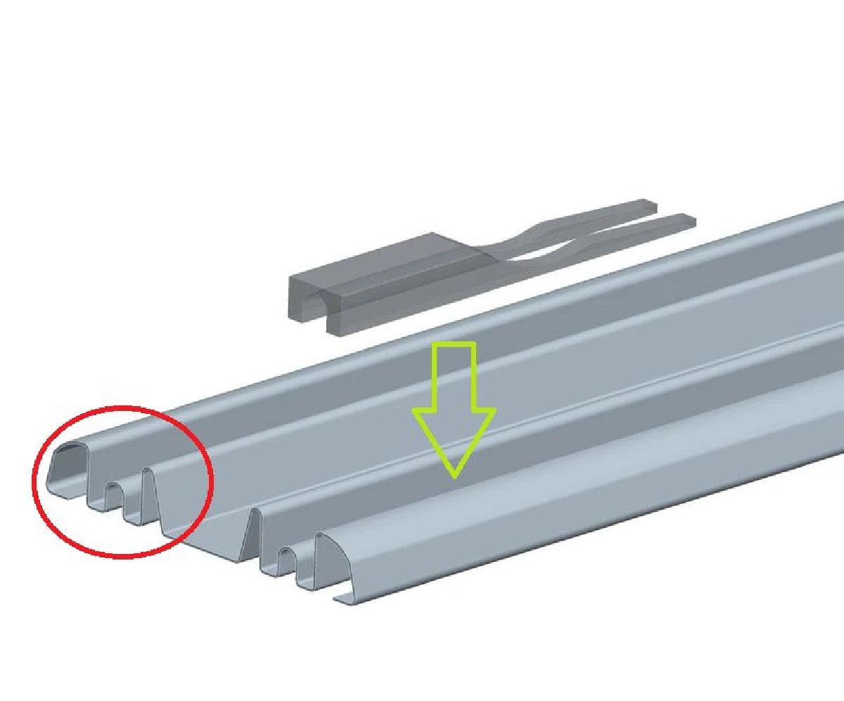 Trava de roda para porta deslizante.