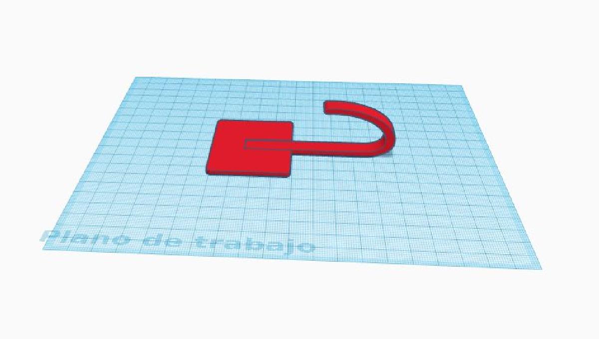 etiqueta com gancho para vasos etc.