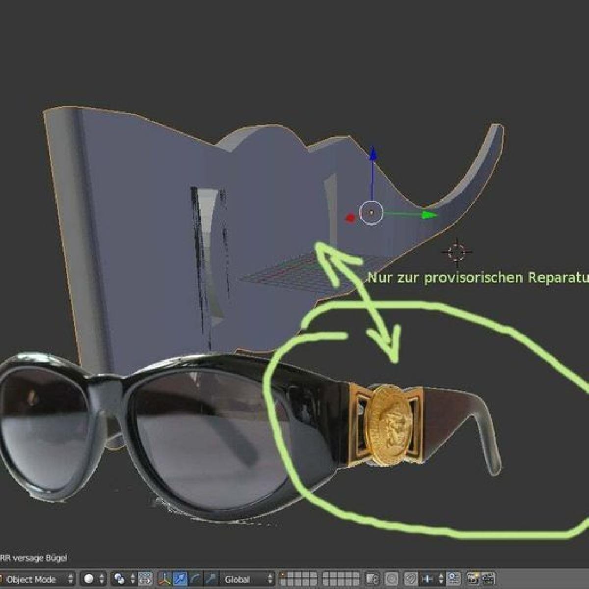 Detalhe da Armacao de Oculos de Sol Versace
