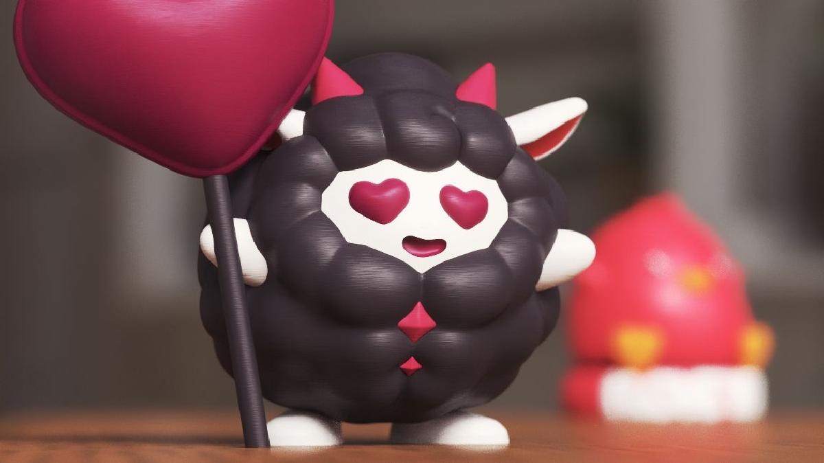 ♡♡♡ O LINDO LAMBALL com um grande coracao, a adoravel ovelha / cabra kawaii do jogo Palworld.