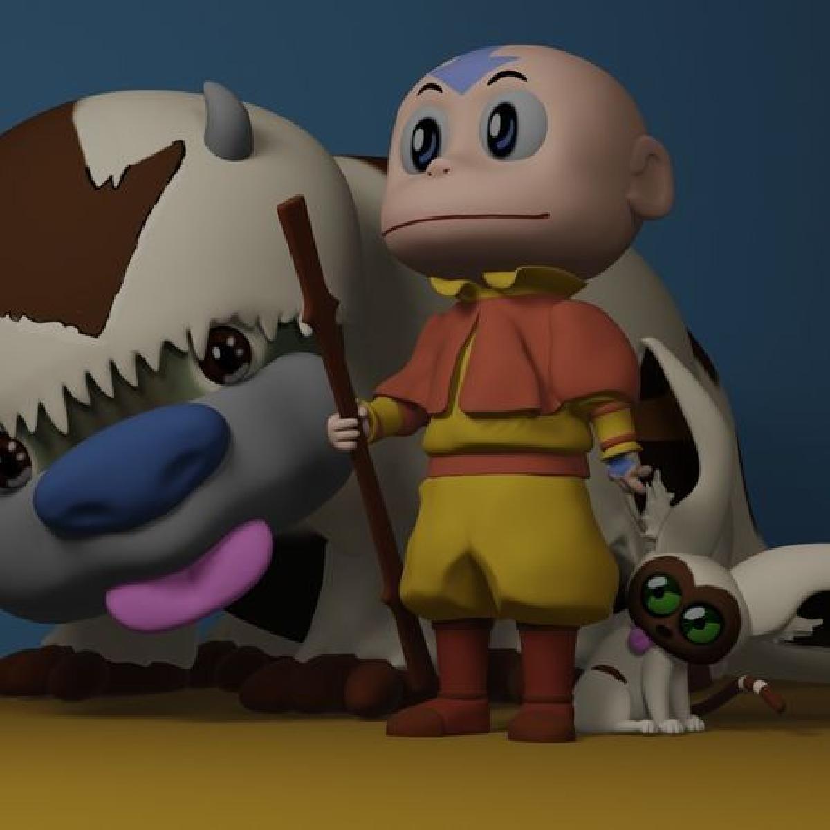 Avatar chibi: A lenda de Aang   Aang, Appa e Momo