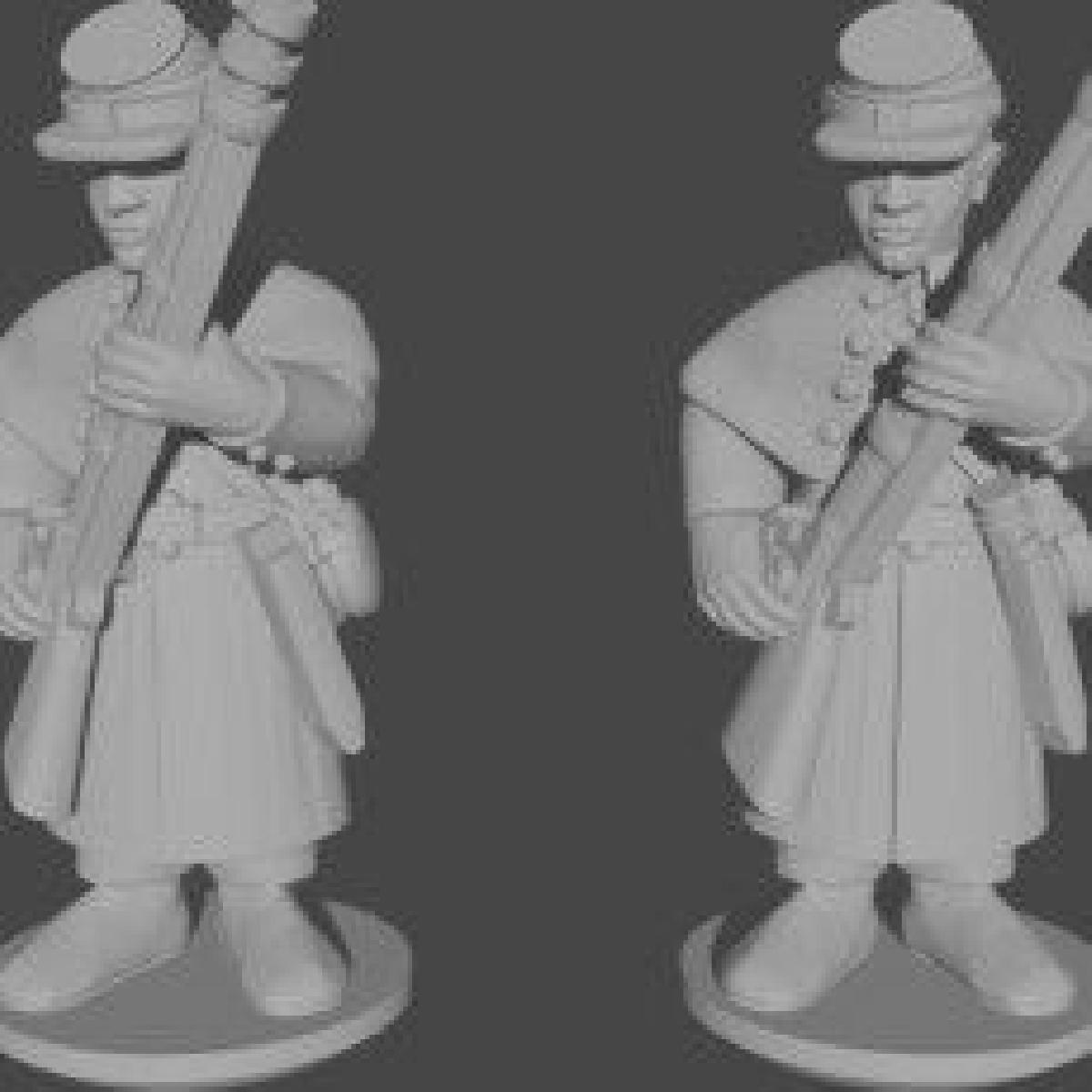 Infantaria da Guerra Civil Americana 10 15mm em Capas Carregando Posicao 8 UA 48