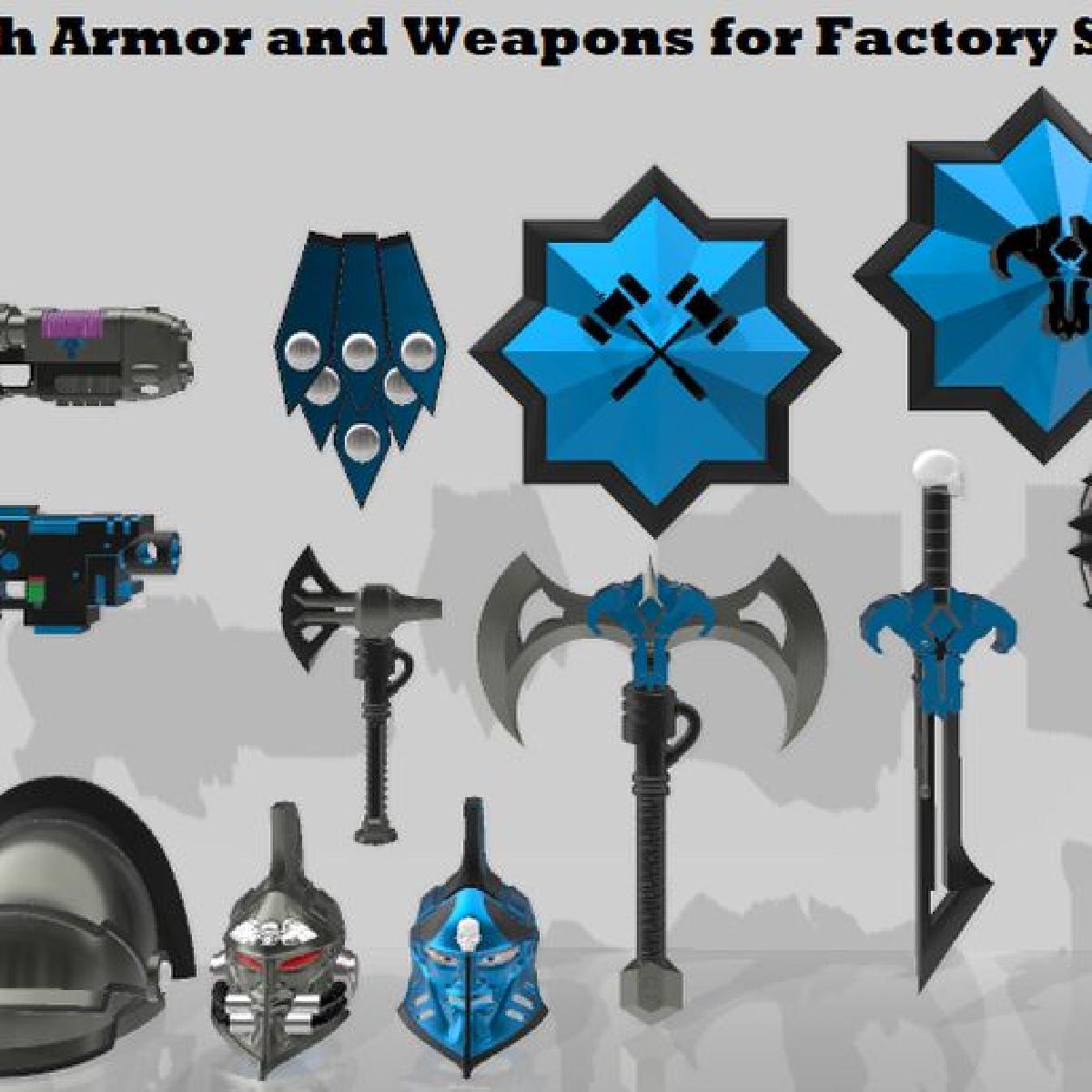 Armadura e Armas Personalizadas de 7 polegadas para Fabrica de Space Marines