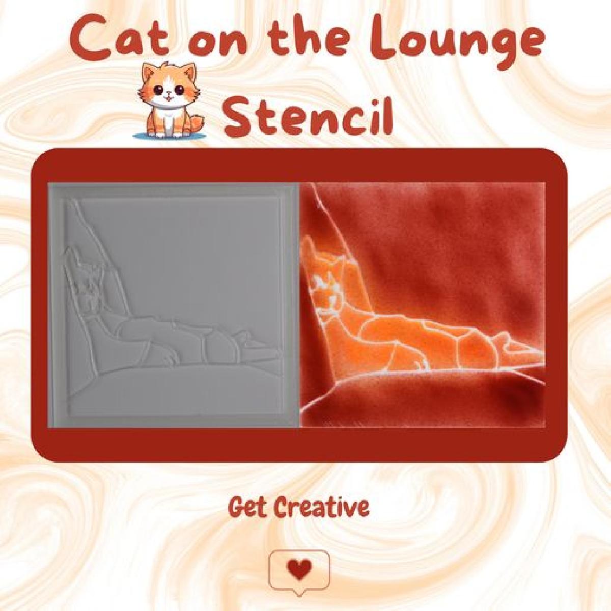 Gato no Estencil do Sofa