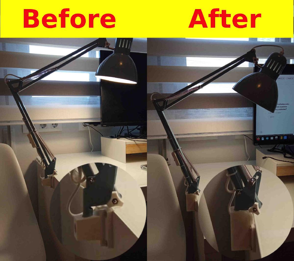 Suporte Ikea Tertial para lateral de mesa.