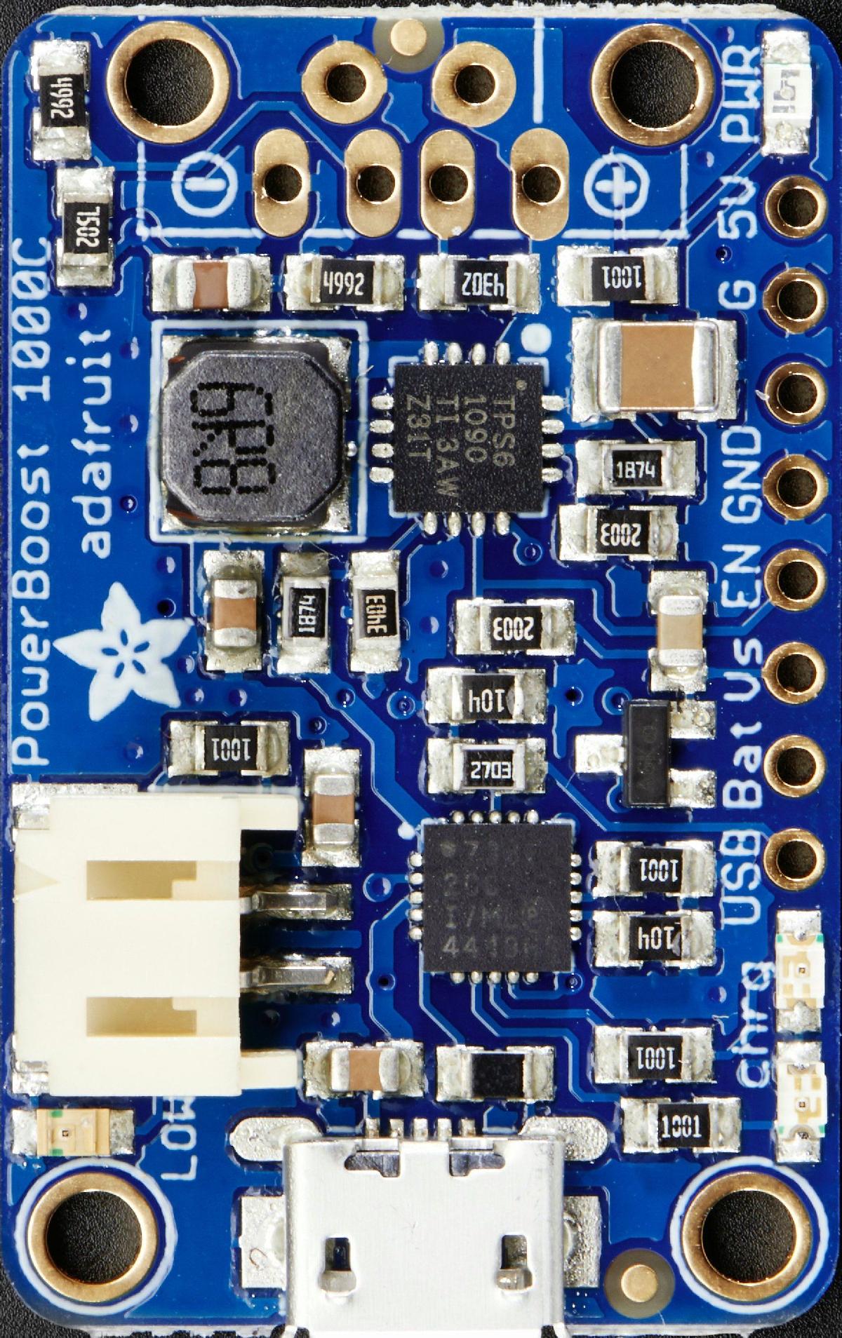 Carregador de celular Printy Boost usando Adafruit Power Boost 500C e 1000C