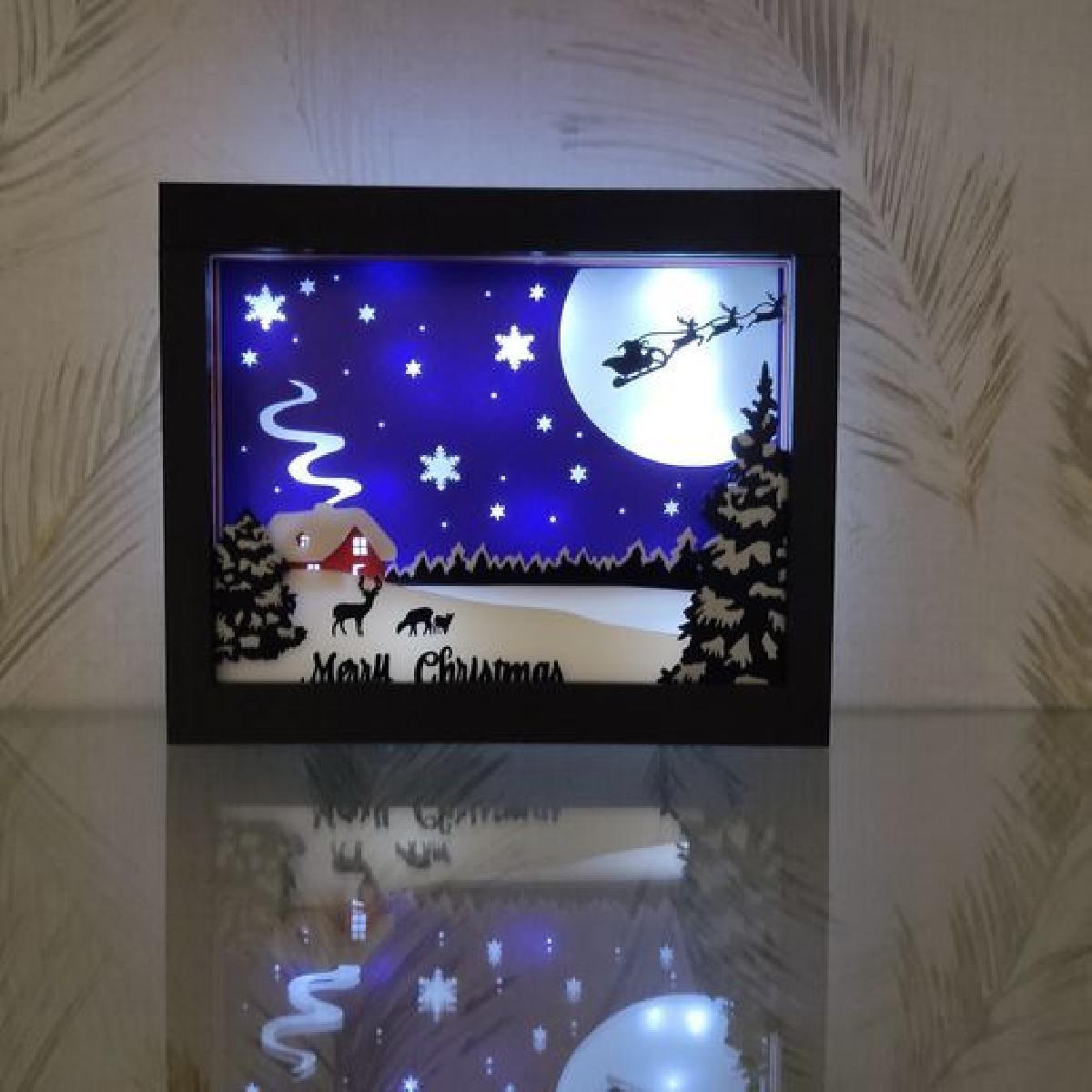 Caixa de Luz e Sombra de Natal, Papai Noel em casa