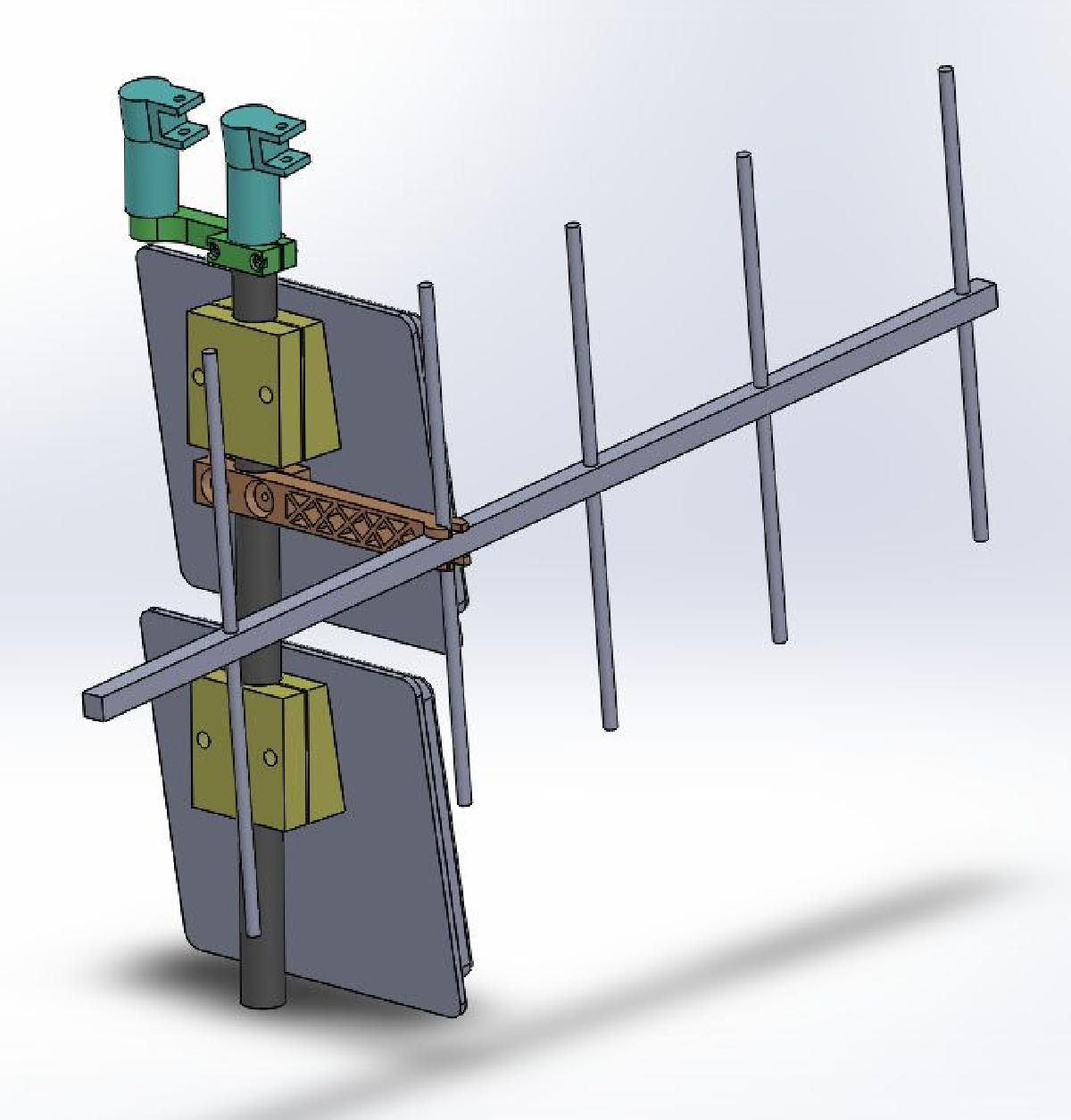 Suportes para Yagi e Patch em tripe de 25 mm de diametro.
