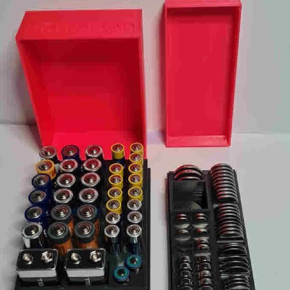 Caixa de baterias tipo botao