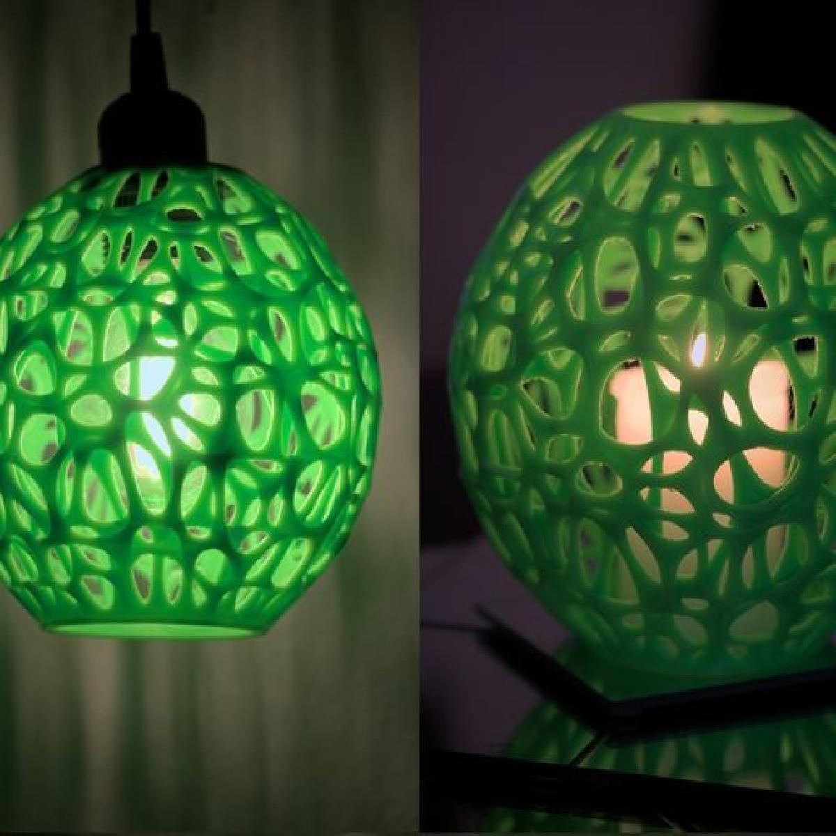"Iluminai"   Lampada Voronoi e Cupula para Vela