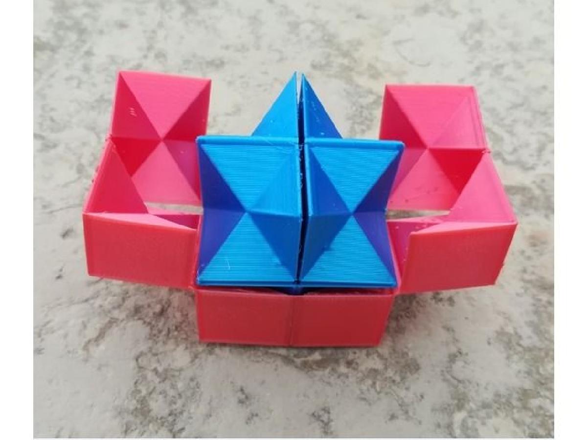 Dodecaedro Estrelado Duplo Espinhoso, Cubo Infinito, Cubo Magico, Cubo Flexivel, Cubo Dobravel, Cubo Yoshimoto para Impressao com Filamento Flexivel.