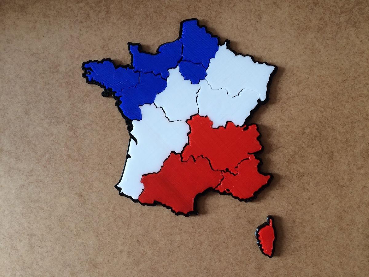 Quebra cabeca do mapa da Franca (novas regioes)
