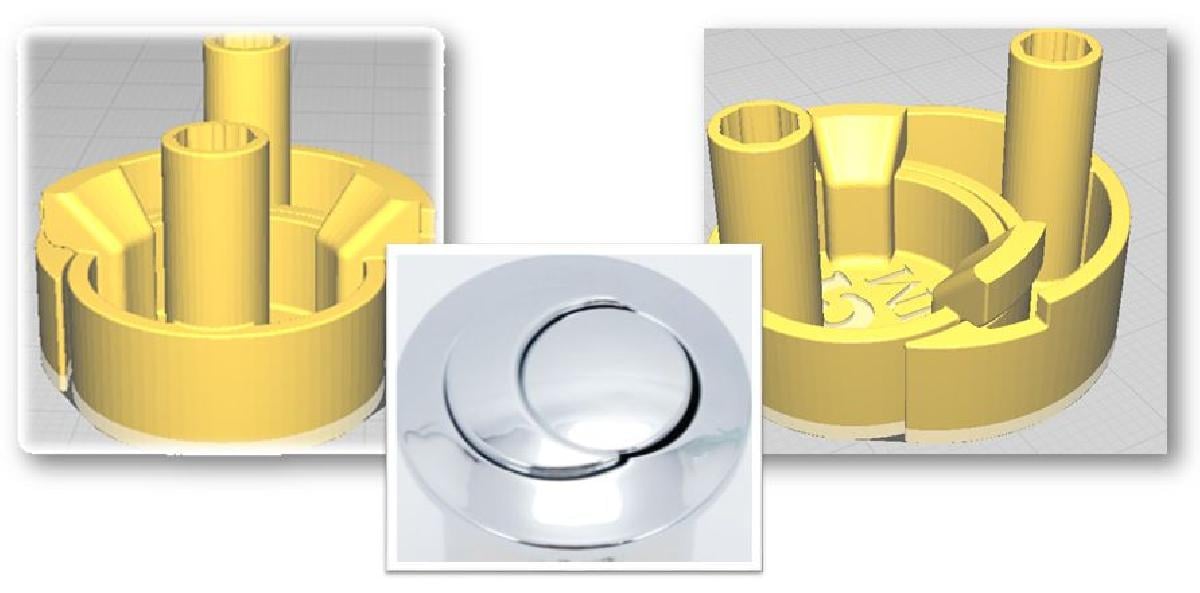 Substituicao do Botao de Descarga do Tanque Roca Tanque Inodoro Vater D2D descarga dupla.