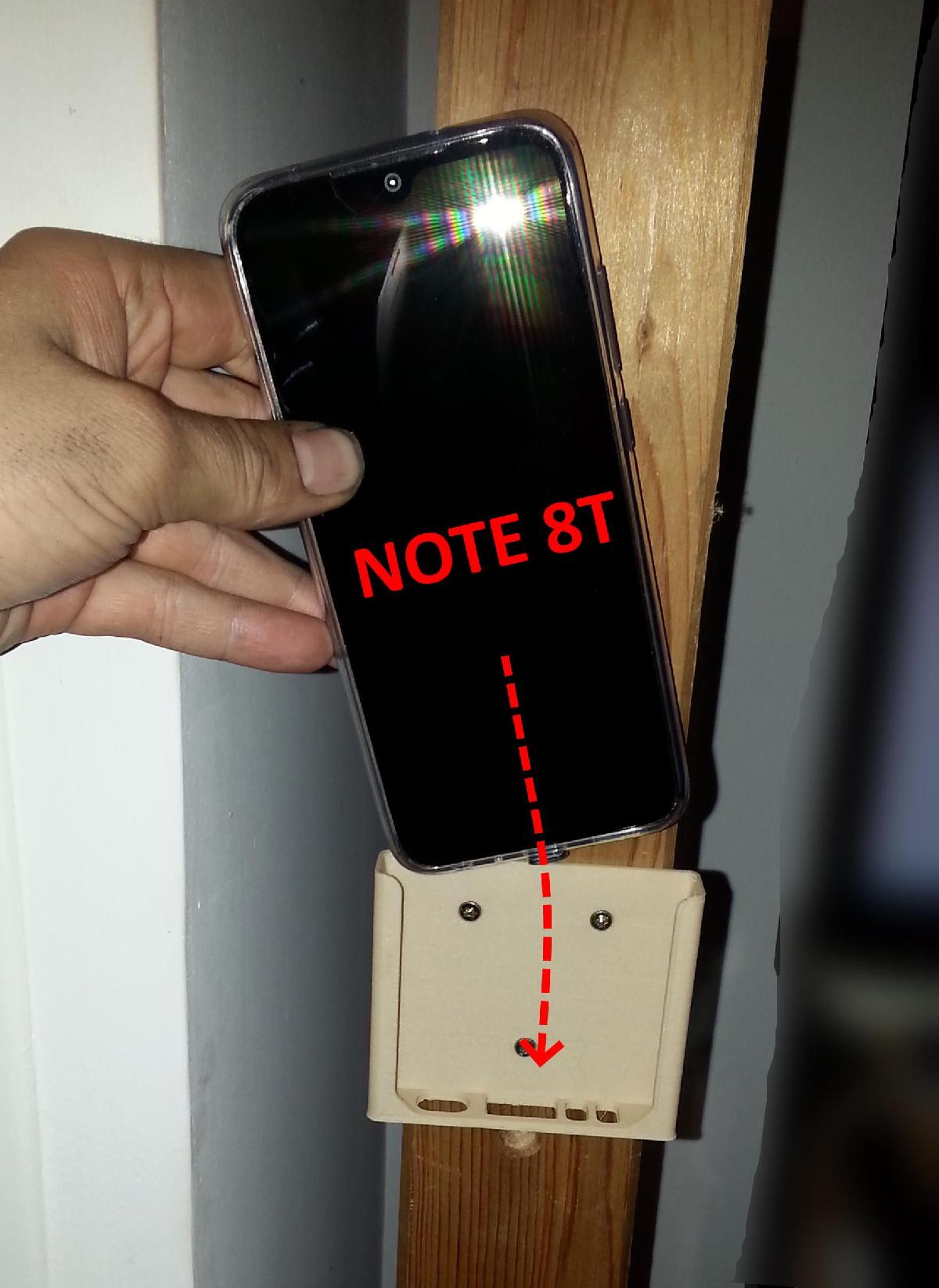 Suporte de parede para Redmi Note 8 T (com ou sem capa de silicone)