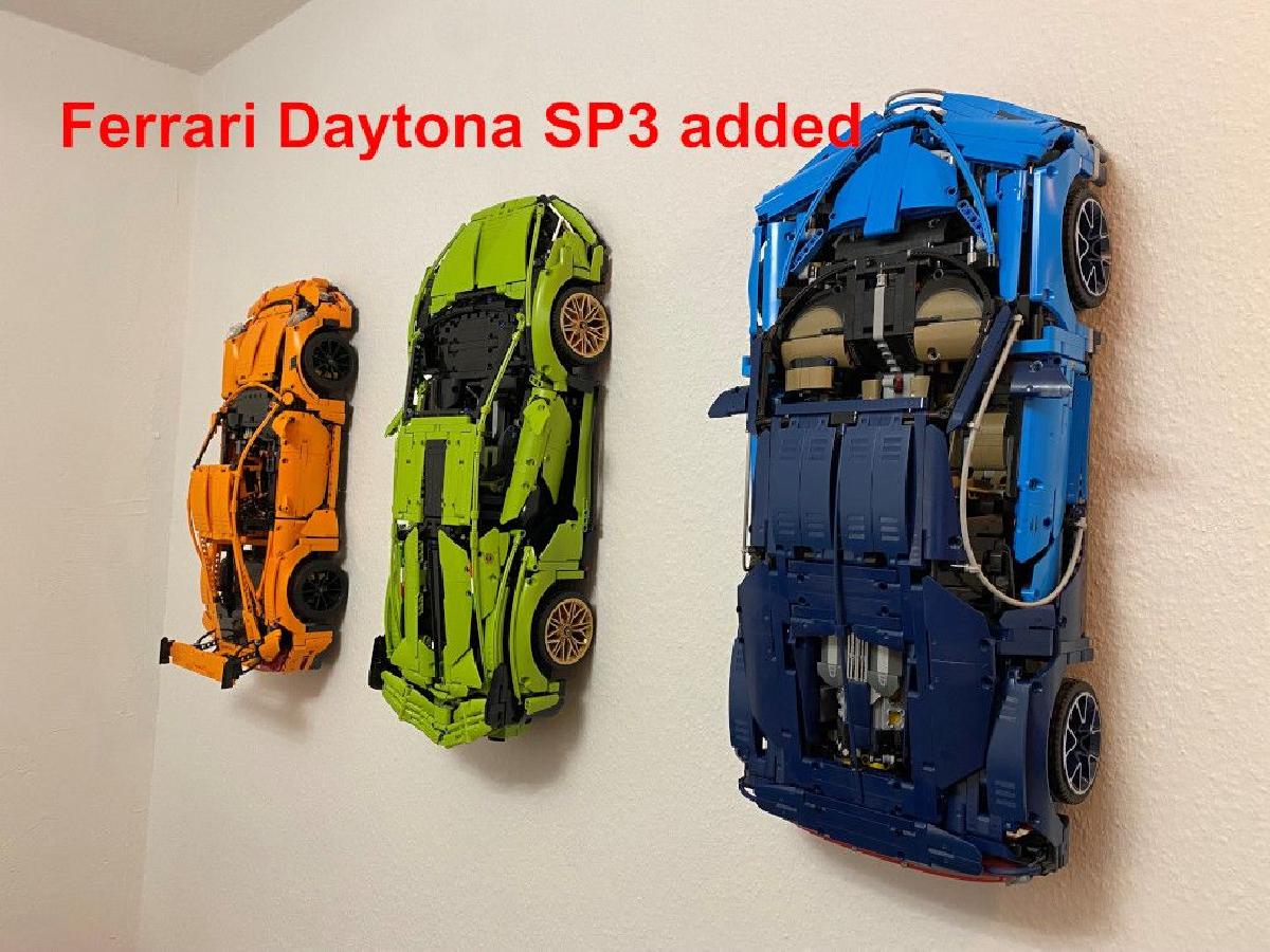 Suportes de parede da serie Lego Technic Supercar (Porsche, Bugatti, Lamborghini, Ferrari)