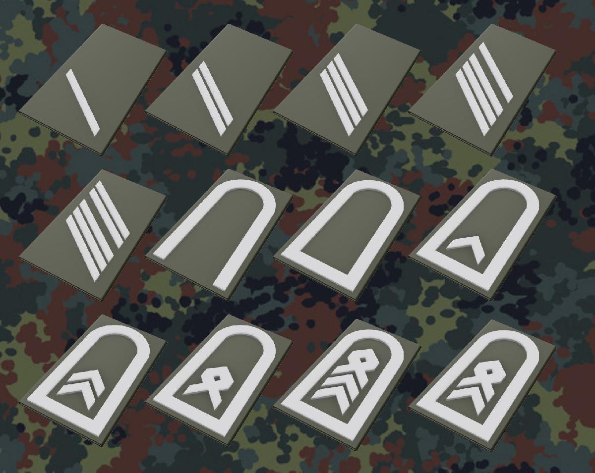 Insignia de patente da Bundeswehr Exercito, ombreira oliv | Insignia de patente do exercito alemao para farda de campo