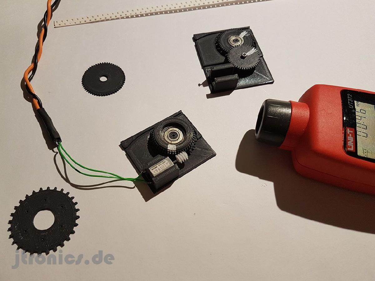 Teste de drive de engrenagem de roda dentada involuta do alimentador SMT OpenPnp impresso em 3D.