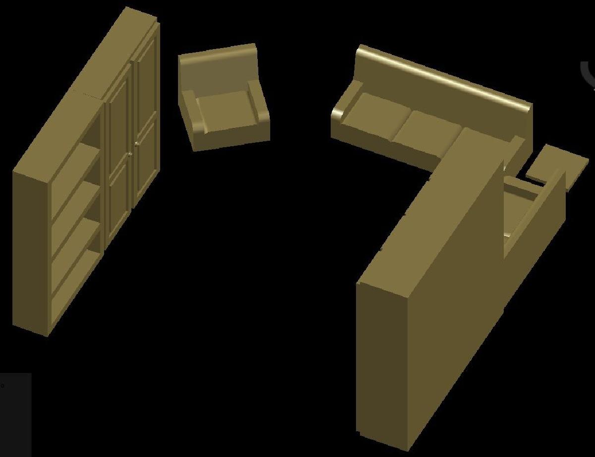 Elementos de diorama (Moveis de sala de estar)