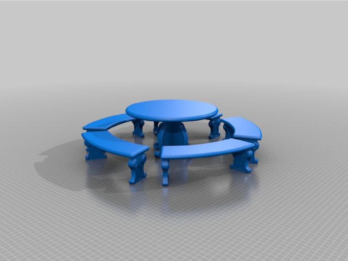 Concrete table with stools