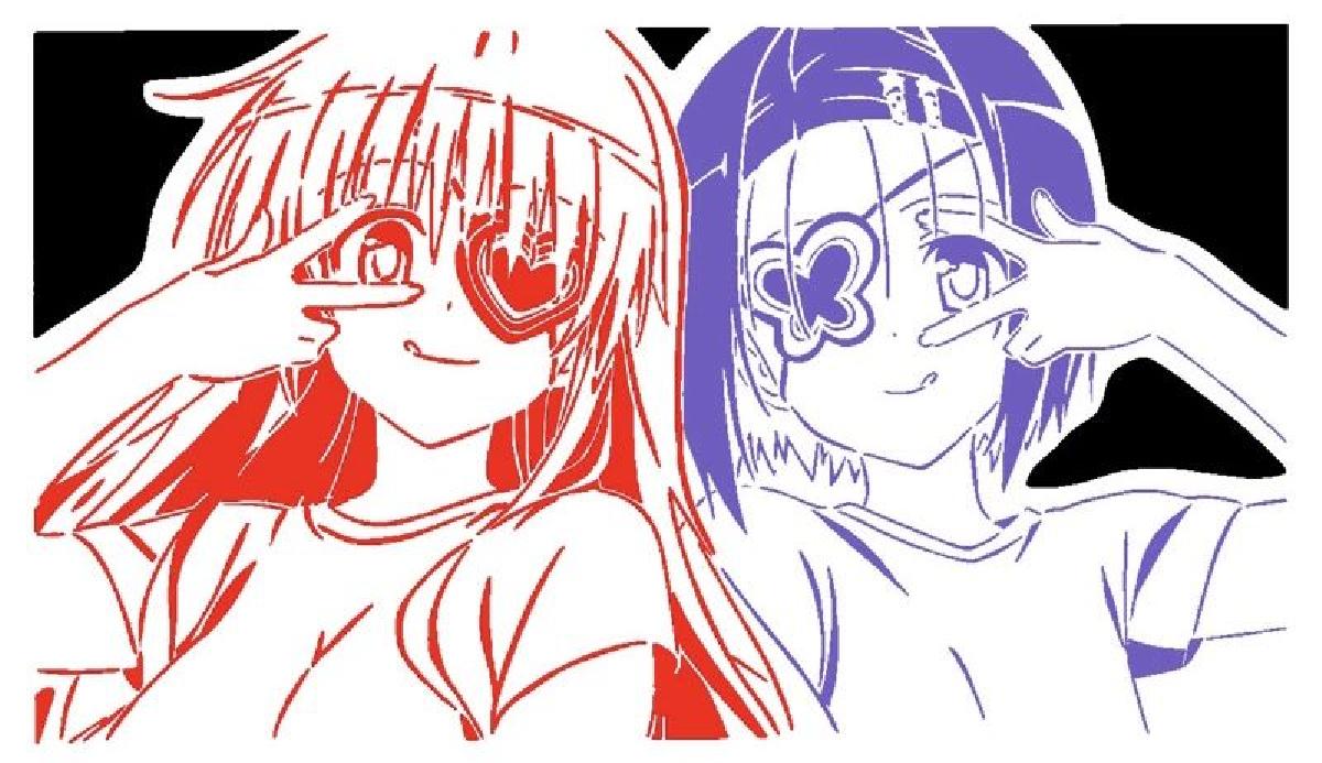 Lala e Haruna estencil