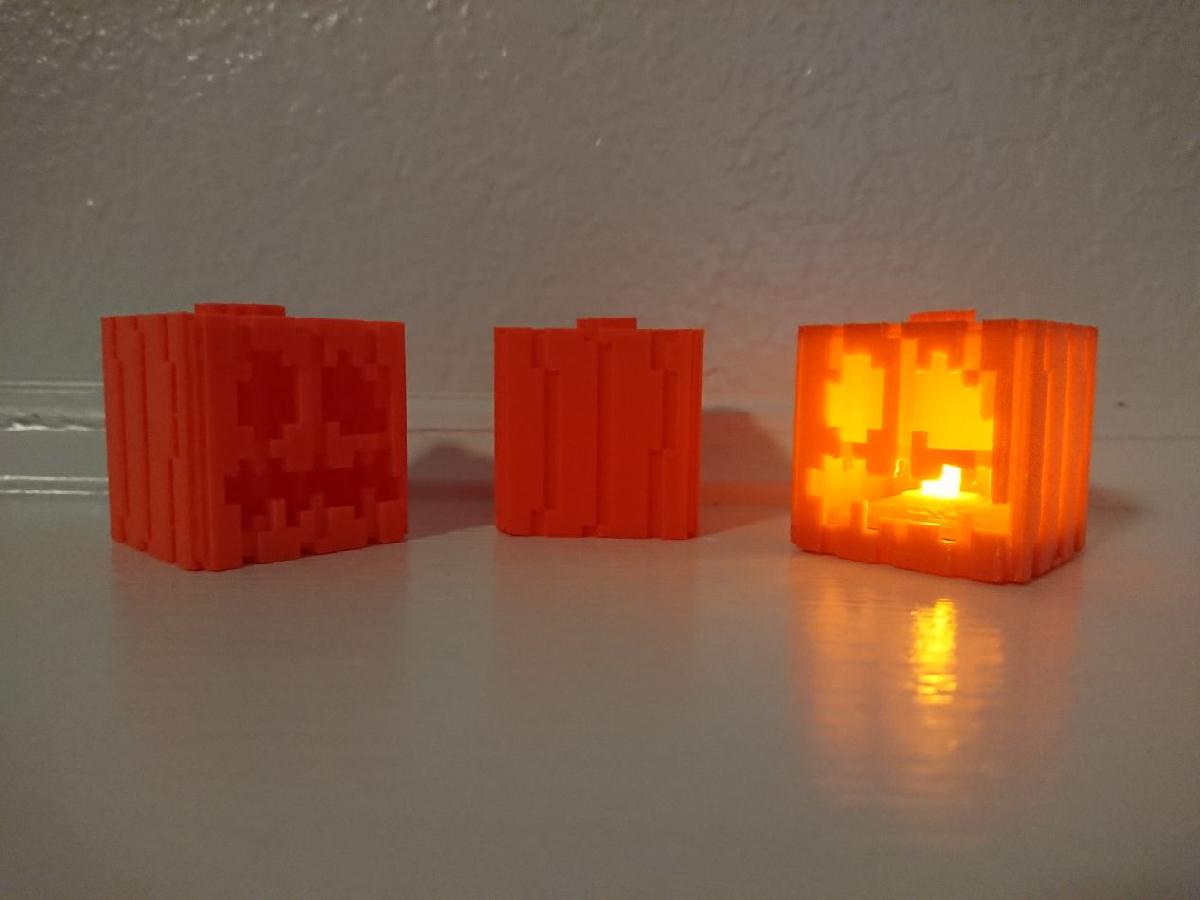 Aboboras e Lanternas de Jack com Tema de Minecraft
