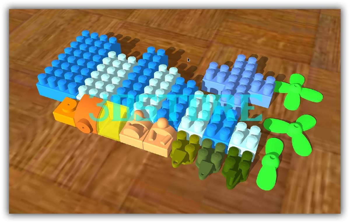 Blocos mini embutidos para criancas