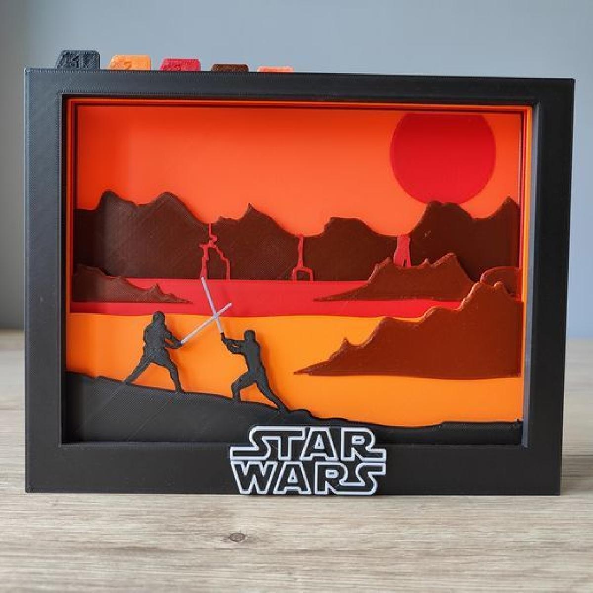 Caixa Sombra de Duelo em Mustafar de Star Wars